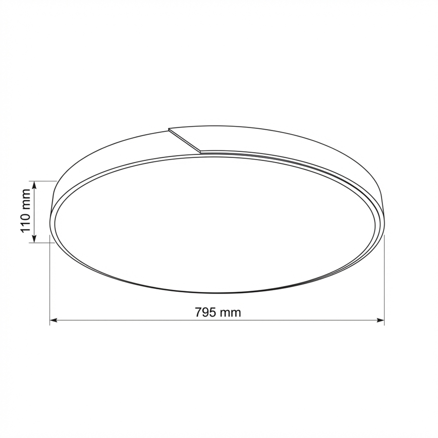 Brilagi - Reguliuojamas LED lubinis šviestuvas PILANA LED/72W/230V 3000-6500K ąžuolas/juoda skersmuo 80 cm + nuotolinio valdymo pultas
