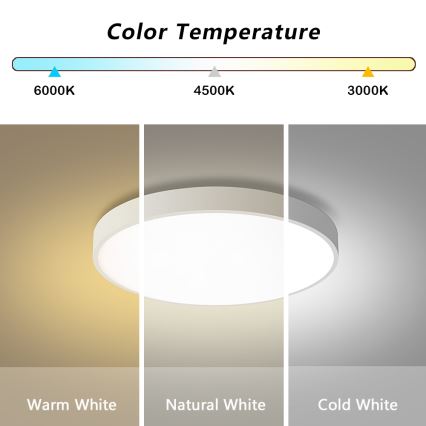 Brilagi - Dimeriuojamas LED lubų šviestuvas POOL LED/60W/230V 3000-6000K skersmuo 60 cm baltas + nuotolinio valdymo pultas