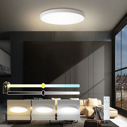 Brilagi - Dimeriuojamas LED lubų šviestuvas POOL SMART LED/100W/230V 3000-6000K skersmuo 80 cm Wi-Fi Tuya balta + nuotolinio valdymo pultas