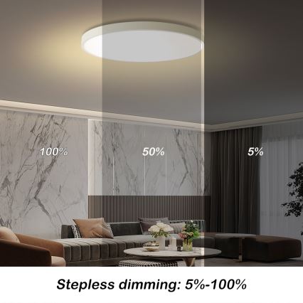 Brilagi - Dimeriuojamas LED lubų šviestuvas POOL SMART LED/100W/230V 3000-6000K skersmuo 80 cm Wi-Fi Tuya balta + nuotolinio valdymo pultas