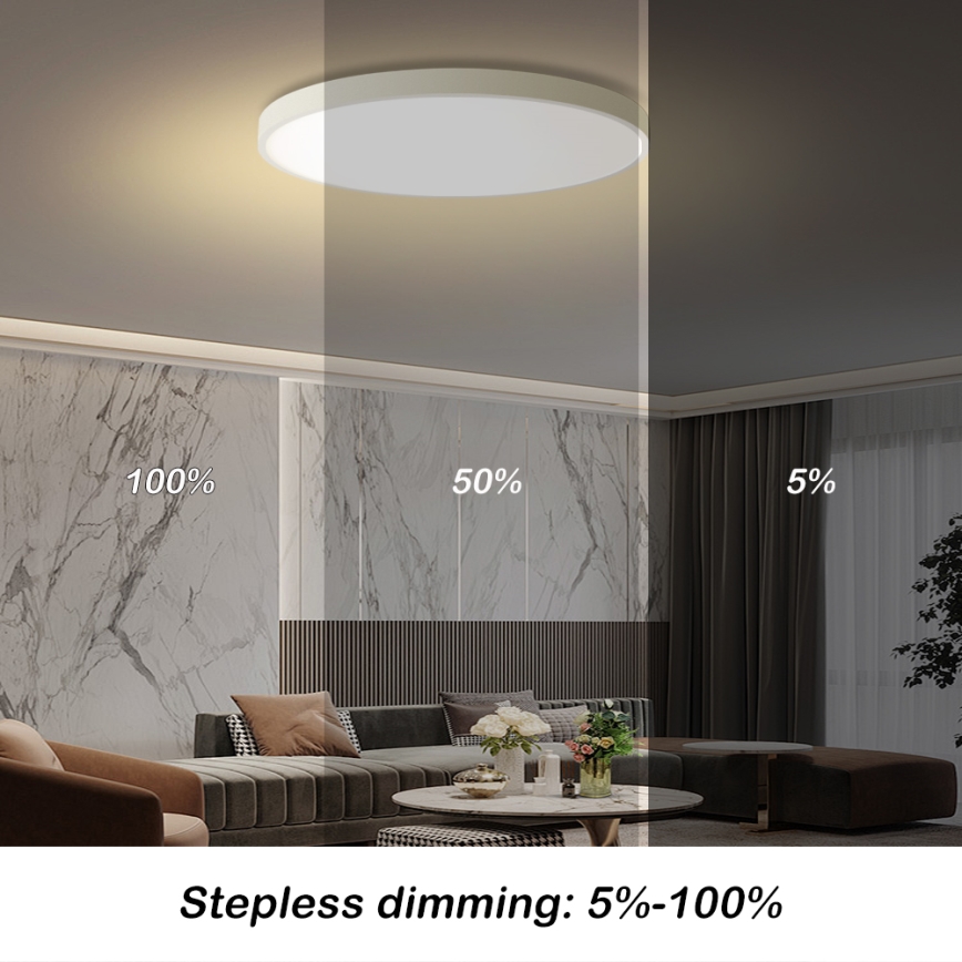 Brilagi - Dimeriuojamas LED lubų šviestuvas POOL SMART LED/100W/230V 3000-6000K skersmuo 80 cm Wi-Fi Tuya balta + nuotolinio valdymo pultas