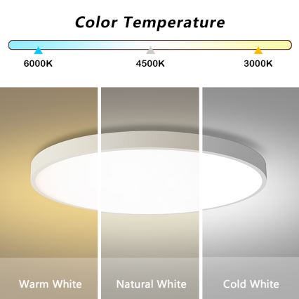 Brilagi - Dimeriuojamas LED lubų šviestuvas POOL SMART LED/100W/230V 3000-6000K skersmuo 80 cm Wi-Fi Tuya balta + nuotolinio valdymo pultas