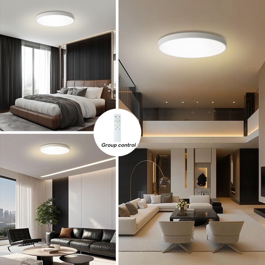 Brilagi - Dimeriuojamas LED lubų šviestuvas POOL SMART LED/100W/230V 3000-6000K skersmuo 80 cm Wi-Fi Tuya balta + nuotolinio valdymo pultas