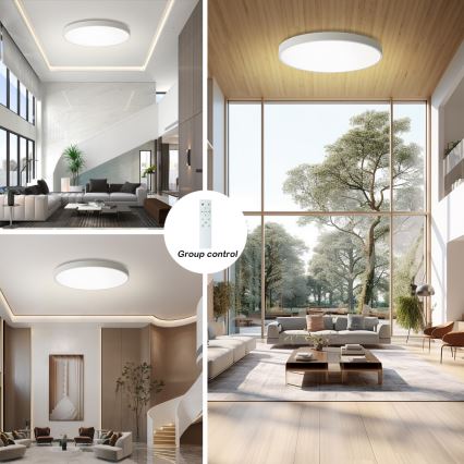 Brilagi - dimeriuojamas LED lubų šviestuvas POOL SMART LED/128W/230V 3000-6000K Ø 100 cm Wi-Fi Tuya, balta + nuotolinis pultas