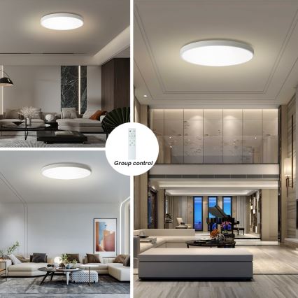 Brilagi - dimeriuojamas LED lubų šviestuvas POOL SMART LED/180W/230V 3000-6000K skersmuo 120 cm Wi-Fi Tuya baltas + nuotolinio valdymo pultas