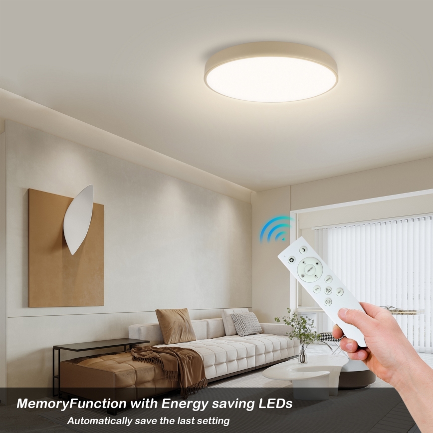 Brilagi - LED dimeriuojamas lubų šviestuvas POOL SMART LED/60W/230V 3000-6000K skersmuo 50 cm Wi-Fi Tuya smėlio spalvos + nuotolinis pultas