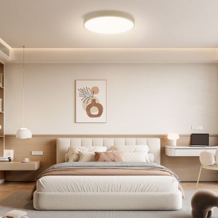 Brilagi - LED dimeriuojamas lubų šviestuvas POOL SMART LED/60W/230V 3000-6000K skersmuo 50 cm Wi-Fi Tuya smėlio spalvos + nuotolinis pultas