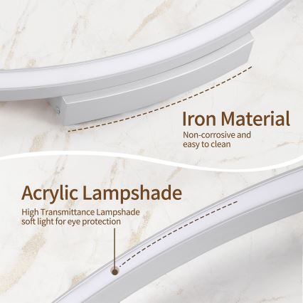 Brilagi - LED dimeriuojamas lubinis šviestuvas PORTOFINO LED/60W/230V 3000-6000K skersmuo 80 cm sidabrinis + nuotolinis valdymas