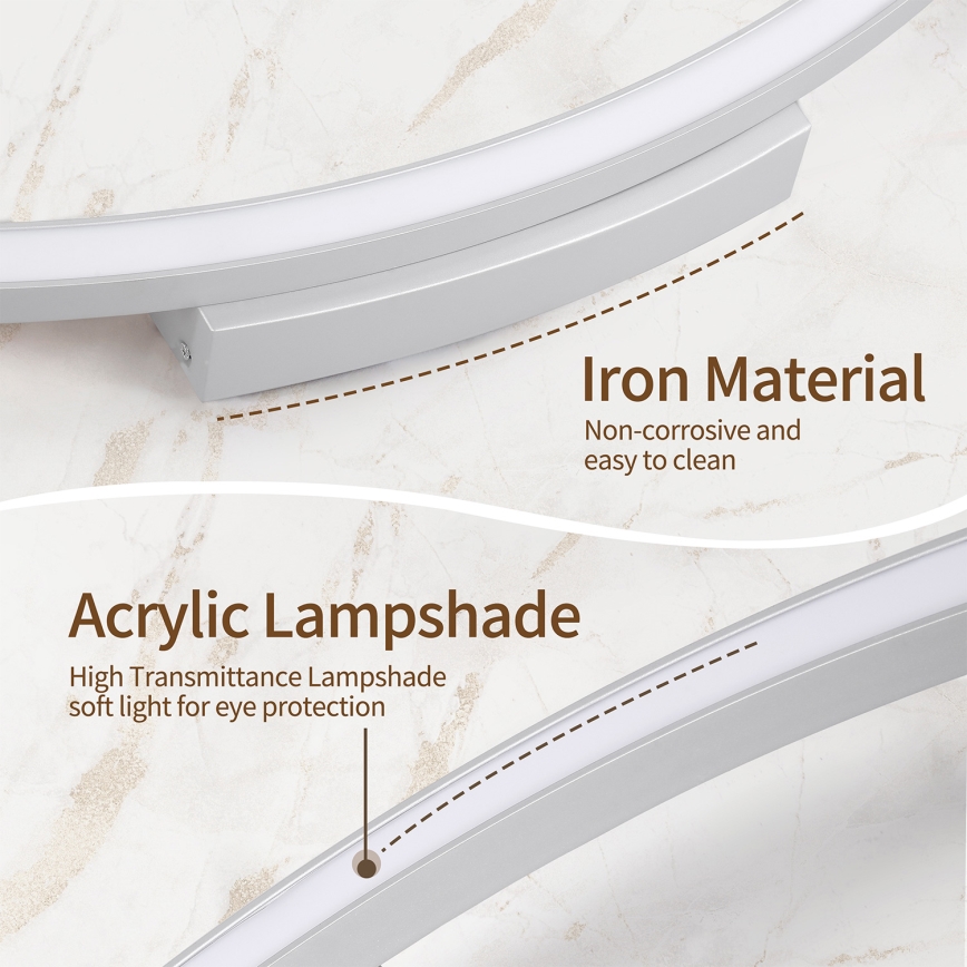 Brilagi - LED dimeriuojamas lubinis šviestuvas PORTOFINO LED/60W/230V 3000-6000K skersmuo 80 cm sidabrinis + nuotolinis valdymas