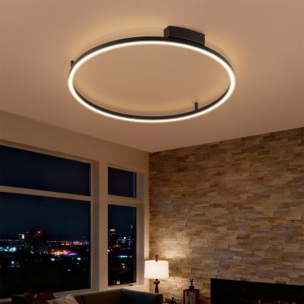 Brilagi - dimeriuojamas LED lubinis šviestuvas PORTOFINO LED/60W/230V 3000-6000K skersmuo 80 cm juoda + su nuotoliniu pulteliu