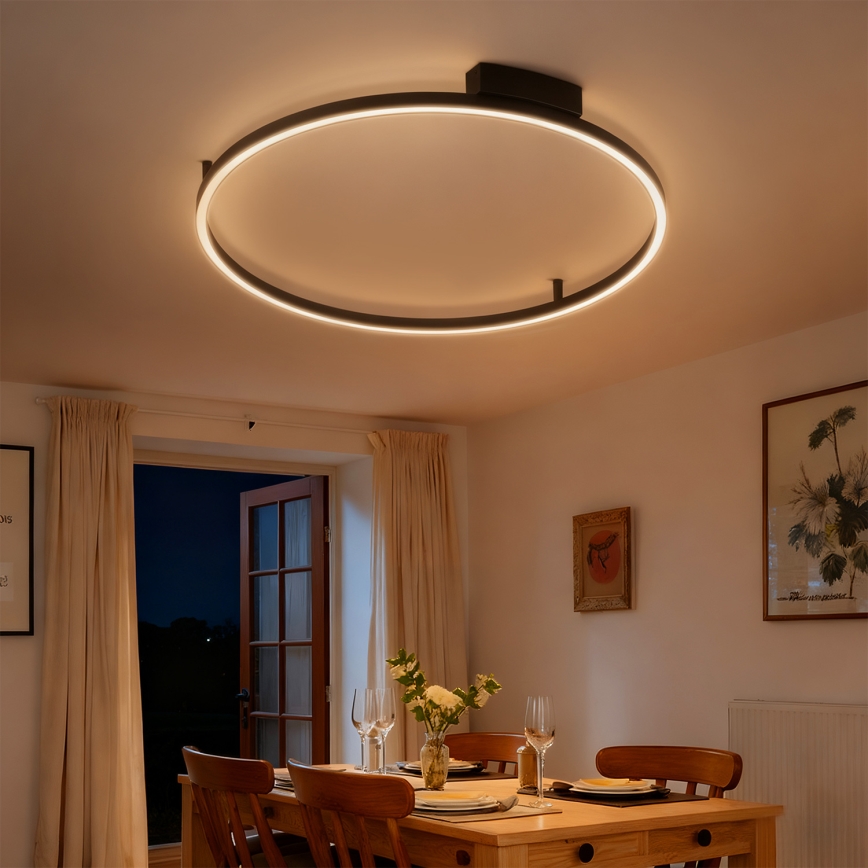 Brilagi - dimeriuojamas LED lubinis šviestuvas PORTOFINO LED/60W/230V 3000-6000K skersmuo 80 cm juoda + su nuotoliniu pulteliu