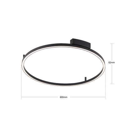 Brilagi - dimeriuojamas LED lubinis šviestuvas PORTOFINO LED/60W/230V 3000-6000K skersmuo 80 cm juoda + su nuotoliniu pulteliu