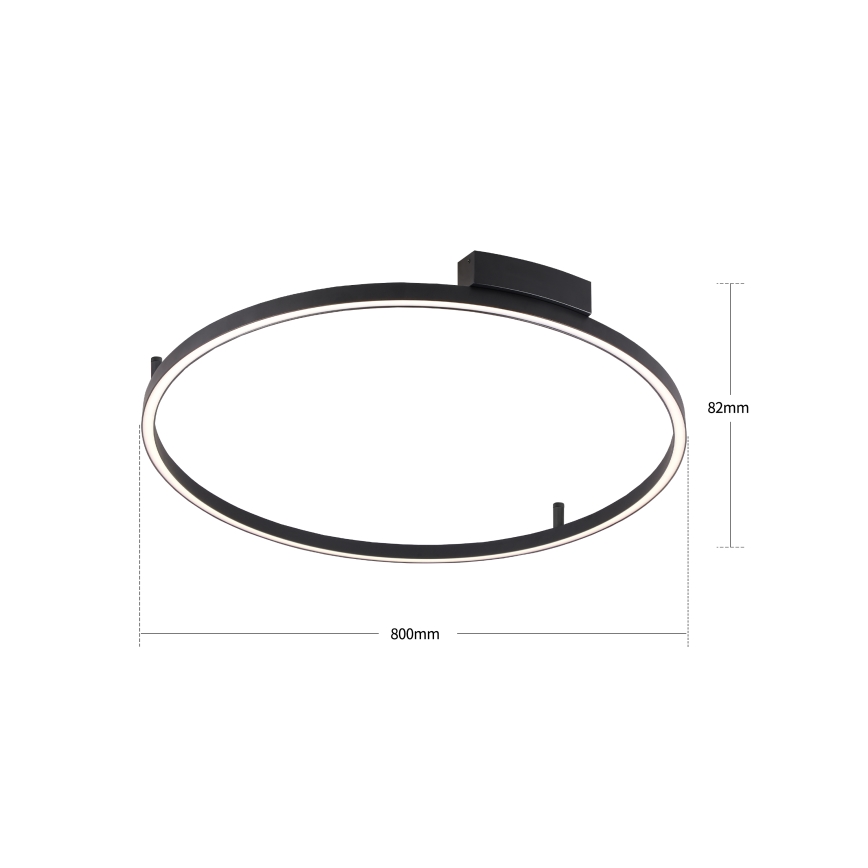 Brilagi - dimeriuojamas LED lubinis šviestuvas PORTOFINO LED/60W/230V 3000-6000K skersmuo 80 cm juoda + su nuotoliniu pulteliu