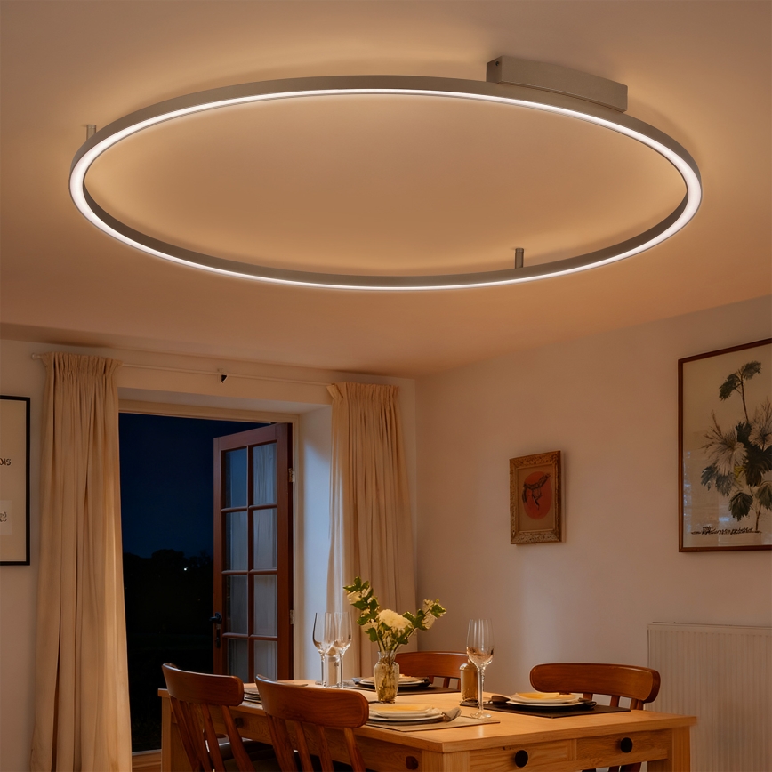 Brilagi - reguliuojamas LED lubinis šviestuvas PORTOFINO LED/85W/230V 3000-6000K skersmuo 120 cm smėlio spalvos + nuotolinio valdymo pultas
