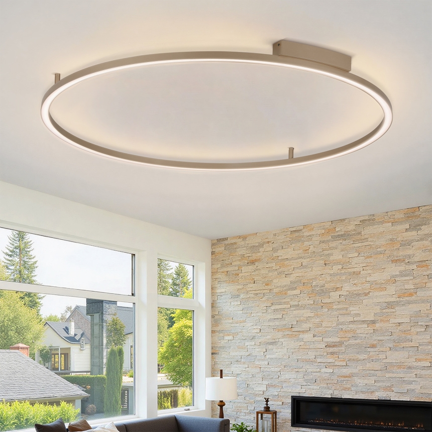 Brilagi - reguliuojamas LED lubinis šviestuvas PORTOFINO LED/85W/230V 3000-6000K skersmuo 120 cm smėlio spalvos + nuotolinio valdymo pultas