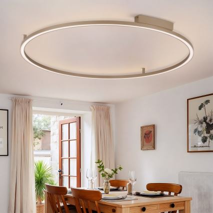 Brilagi - reguliuojamas LED lubinis šviestuvas PORTOFINO LED/85W/230V 3000-6000K skersmuo 120 cm smėlio spalvos + nuotolinio valdymo pultas