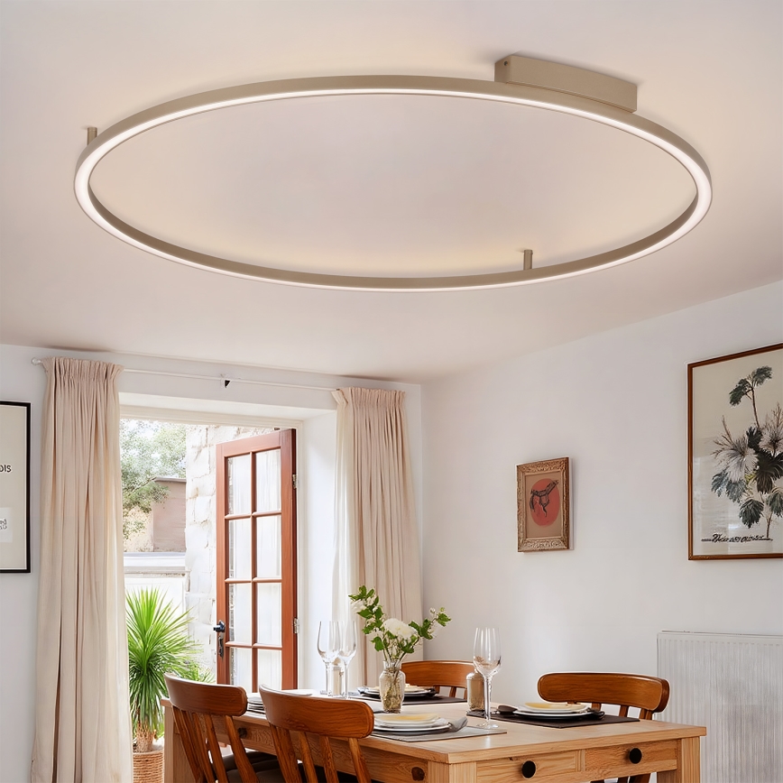 Brilagi - reguliuojamas LED lubinis šviestuvas PORTOFINO LED/85W/230V 3000-6000K skersmuo 120 cm smėlio spalvos + nuotolinio valdymo pultas