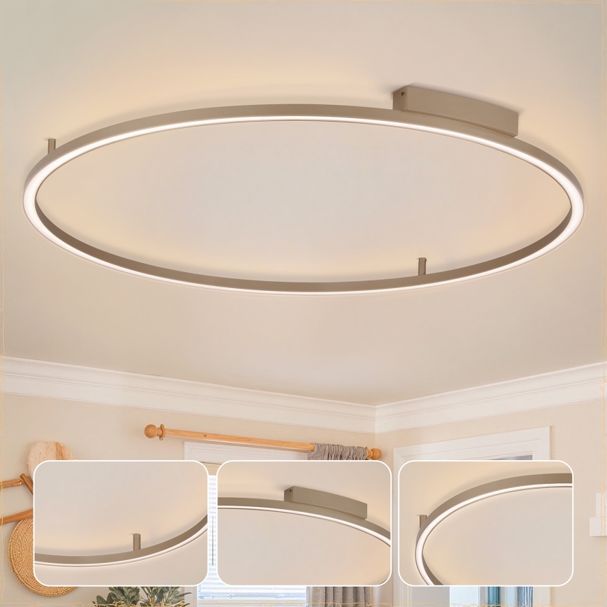 Brilagi - reguliuojamas LED lubinis šviestuvas PORTOFINO LED/85W/230V 3000-6000K skersmuo 120 cm smėlio spalvos + nuotolinio valdymo pultas