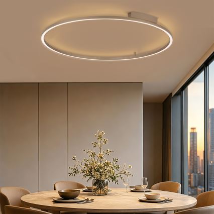 Brilagi - reguliuojamas LED lubinis šviestuvas PORTOFINO LED/85W/230V 3000-6000K skersmuo 120 cm smėlio spalvos + nuotolinio valdymo pultas