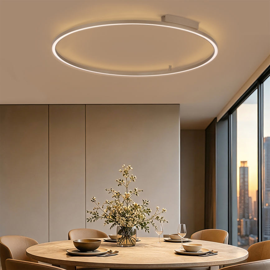 Brilagi - reguliuojamas LED lubinis šviestuvas PORTOFINO LED/85W/230V 3000-6000K skersmuo 120 cm smėlio spalvos + nuotolinio valdymo pultas