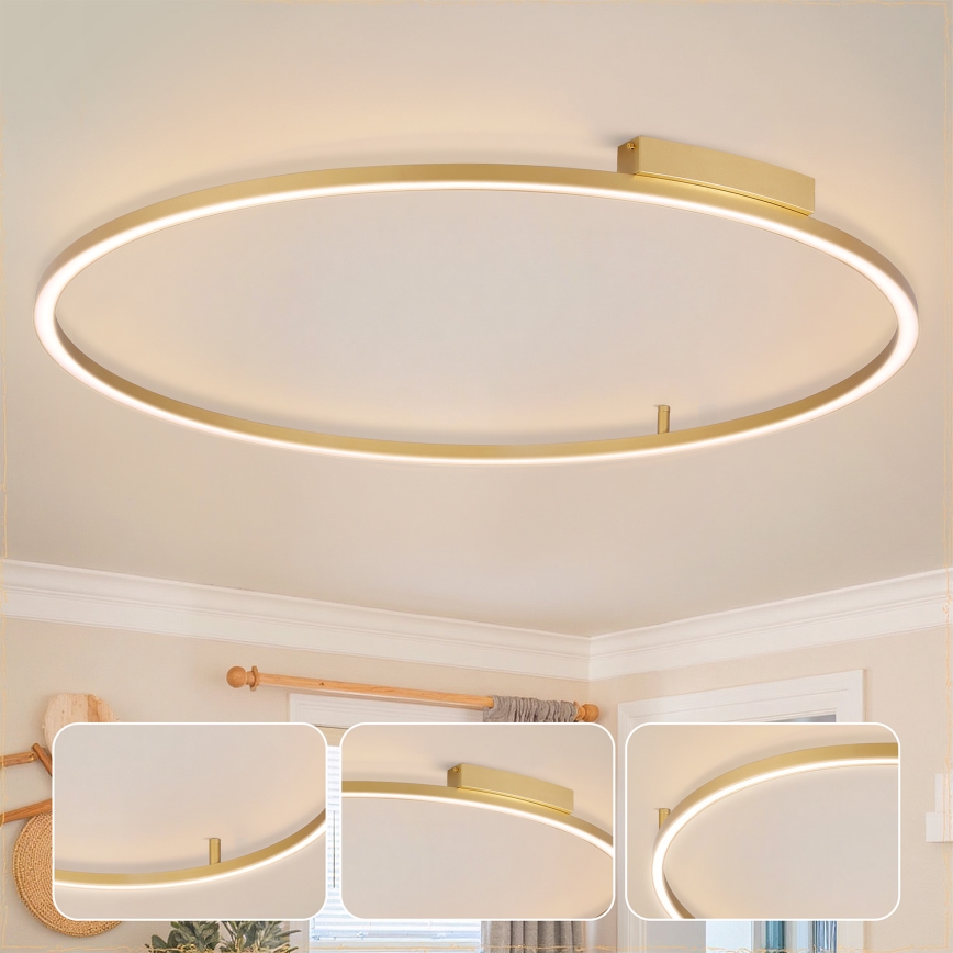 Brilagi - dimeriu reguliuojamas LED lubų šviestuvas PORTOFINO LED/85W/230V 3000-6000K skersmuo 120 cm auksinis + su nuotoliniu valdymu