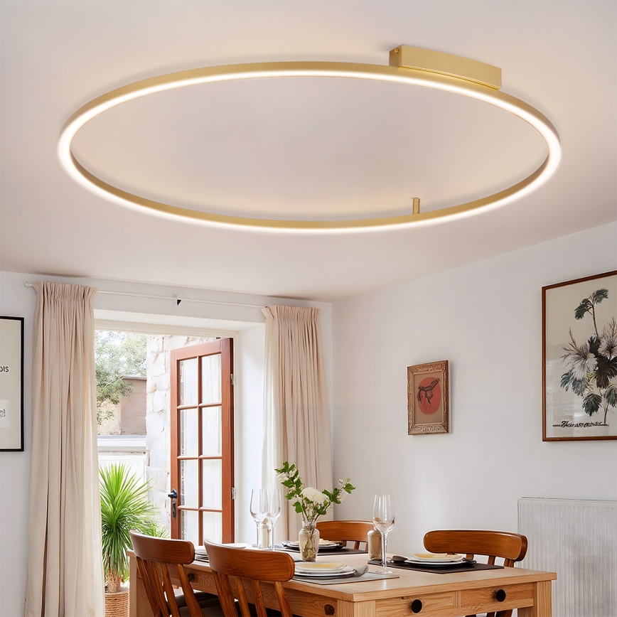 Brilagi - dimeriu reguliuojamas LED lubų šviestuvas PORTOFINO LED/85W/230V 3000-6000K skersmuo 120 cm auksinis + su nuotoliniu valdymu