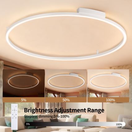 Brilagi - dimeriuojamas LED lubinis šviestuvas PORTOFINO LED/85W/230V 3000-6000K skersmuo 120 cm baltas + nuotolinis valdiklis