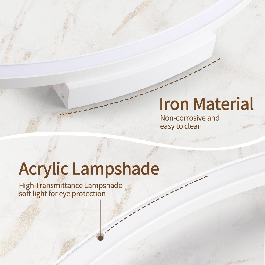 Brilagi - dimeriuojamas LED lubinis šviestuvas PORTOFINO LED/85W/230V 3000-6000K skersmuo 120 cm baltas + nuotolinis valdiklis