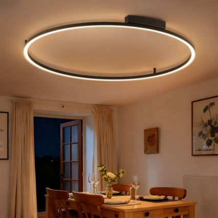 Brilagi - LED reguliuojamo ryškumo lubinis šviestuvas PORTOFINO LED/85W/230V 3000–6000K Ø 120 cm juodas + nuotolinis valdymas