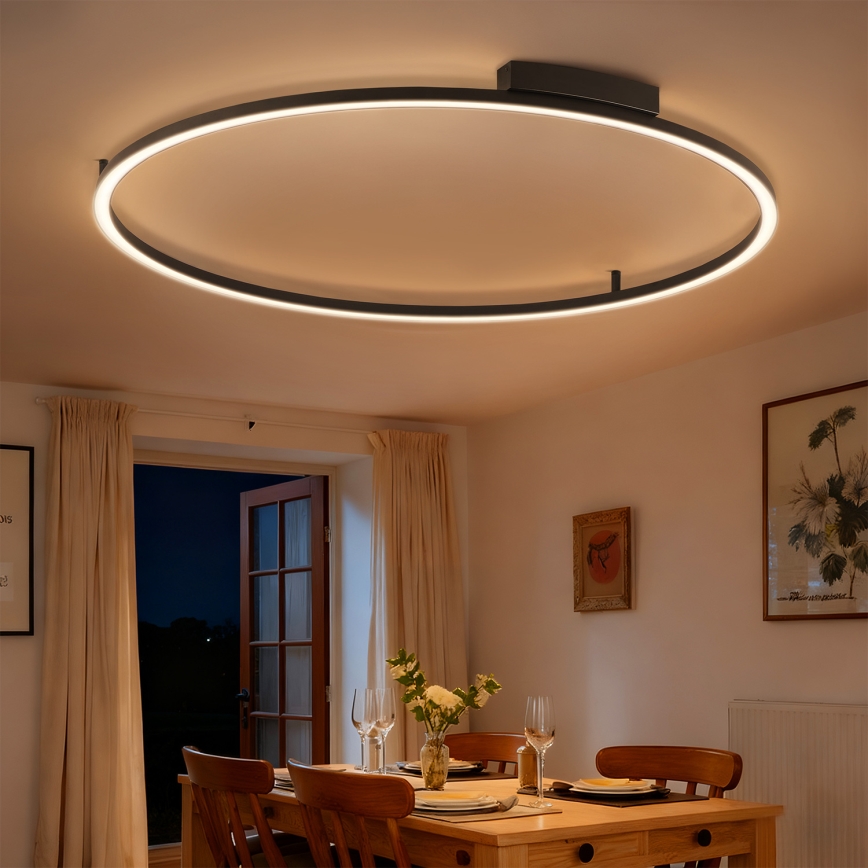 Brilagi - LED reguliuojamo ryškumo lubinis šviestuvas PORTOFINO LED/85W/230V 3000–6000K Ø 120 cm juodas + nuotolinis valdymas