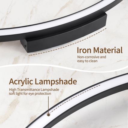 Brilagi - LED reguliuojamo ryškumo lubinis šviestuvas PORTOFINO LED/85W/230V 3000–6000K Ø 120 cm juodas + nuotolinis valdymas