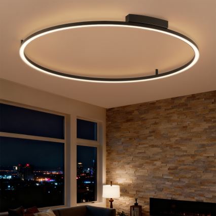 Brilagi - reguliuojamas LED lubų šviestuvas PORTOFINO LED/85W/230V 3000-6000K, skersmuo 120 cm, juodas + nuotolinis valdymas