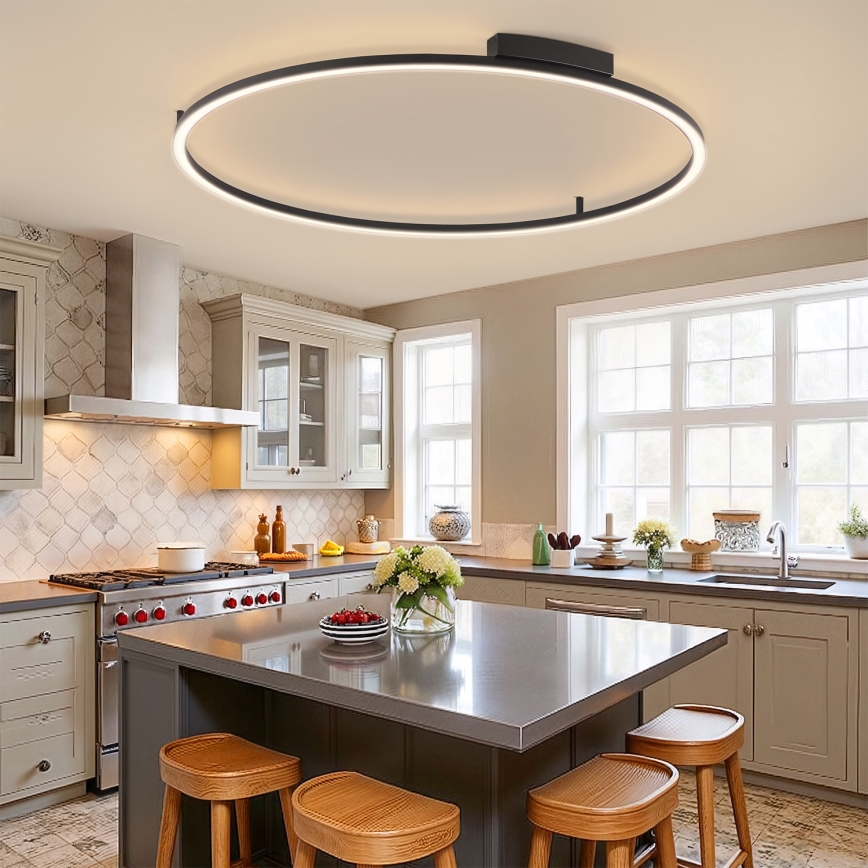 Brilagi - reguliuojamas LED lubų šviestuvas PORTOFINO LED/85W/230V 3000-6000K, skersmuo 120 cm, juodas + nuotolinis valdymas