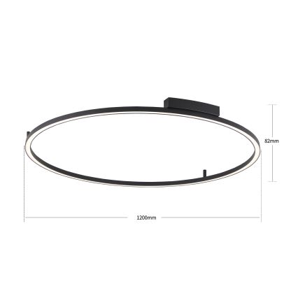 Brilagi - reguliuojamas LED lubų šviestuvas PORTOFINO LED/85W/230V 3000-6000K, skersmuo 120 cm, juodas + nuotolinis valdymas