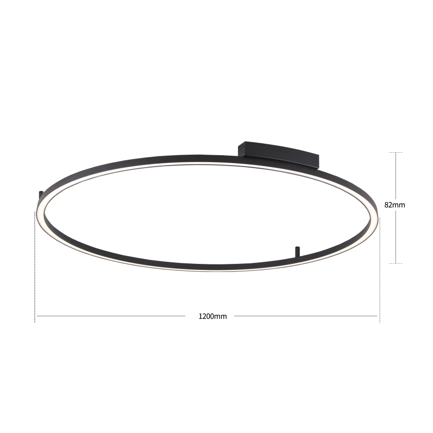 Brilagi - reguliuojamas LED lubų šviestuvas PORTOFINO LED/85W/230V 3000-6000K, skersmuo 120 cm, juodas + nuotolinis valdymas