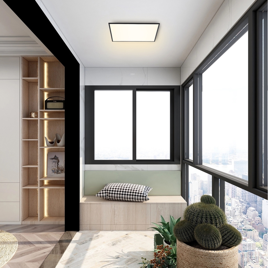 Brilagi - Dimeriuojamas LED lubų šviestuvas SLIMFRAME LED/36W/230V 45x45 cm 3000-6000K juodas + su nuotoliniu pulteliu