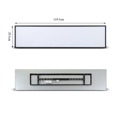 Brilagi - LED Dimeriuojamas lubinis šviestuvas SLIMFRAME LED/58W/230V 120x30 cm 3000-6000K juodas + su nuotoliniu pulteliu