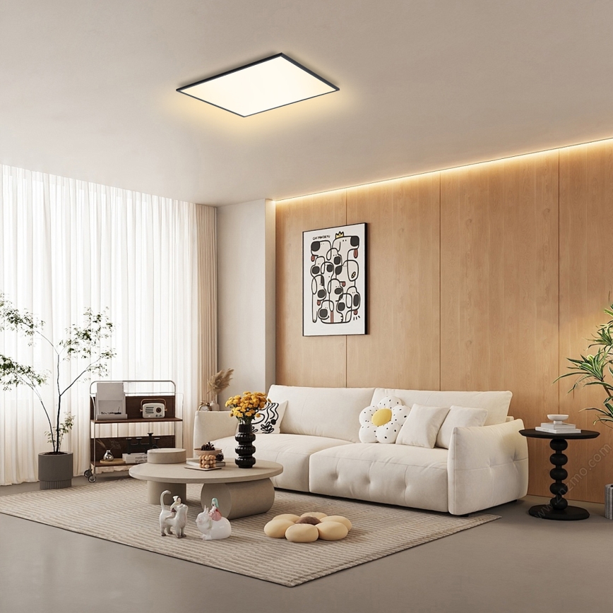 Brilagi - LED dimeriuojamas lubinis šviestuvas SLIMFRAME LED/58W/230V 60x60 cm 3000-6000K juodas + su nuotoliniu valdymu