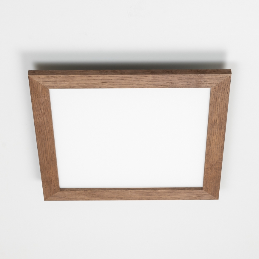 Brilagi - Dimeriuojamas LED lubinis šviestuvas SLIMFRAME WOOD LED/36W/230V 49,5x49,5 cm 3000-6000K tamsiai ruda + nuotolinio valdymo pultas