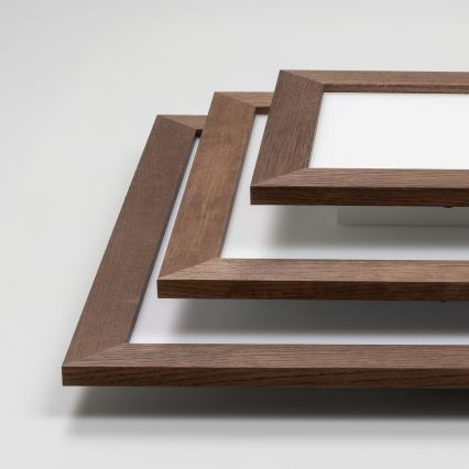 Brilagi - Dimeriuojamas LED lubinis šviestuvas SLIMFRAME WOOD LED/36W/230V 49,5x49,5 cm 3000-6000K tamsiai ruda + nuotolinio valdymo pultas