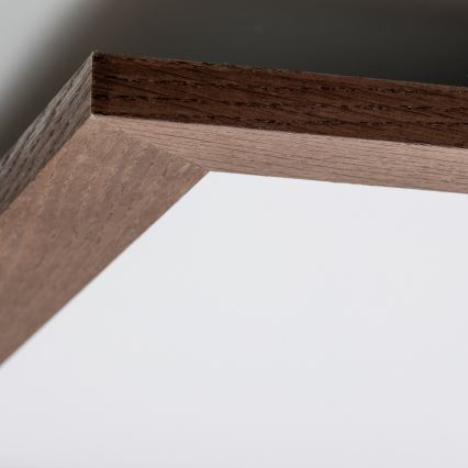 Brilagi - Dimeriuojamas LED lubinis šviestuvas SLIMFRAME WOOD LED/58W/230V 64x64 cm 3000-6000K tamsiai rudas + su nuotoliniu pulteliu