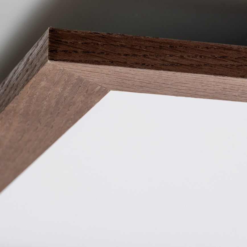 Brilagi - Dimeriuojamas LED lubinis šviestuvas SLIMFRAME WOOD LED/58W/230V 64x64 cm 3000-6000K tamsiai rudas + su nuotoliniu pulteliu