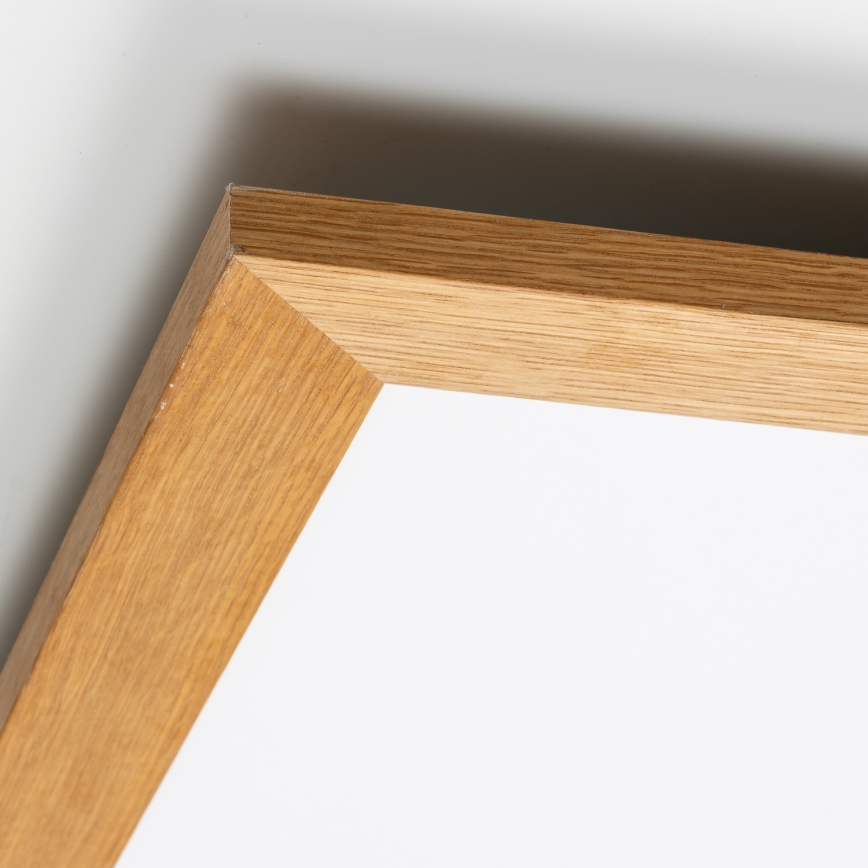 Brilagi - dimeriuojamas lubinis LED šviestuvas SLIMFRAME WOOD LED/58W/230V 64x64 cm 3000-6000K rudas + nuotolinis valdymas