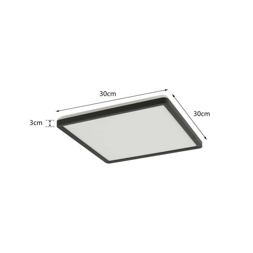 Brilagi - LED dimeriuojamas lubinis šviestuvas ULTRA PLONAS LED/18W/230V 2700-6500K 30x30 cm juodas + nuotolinio valdymo pultas