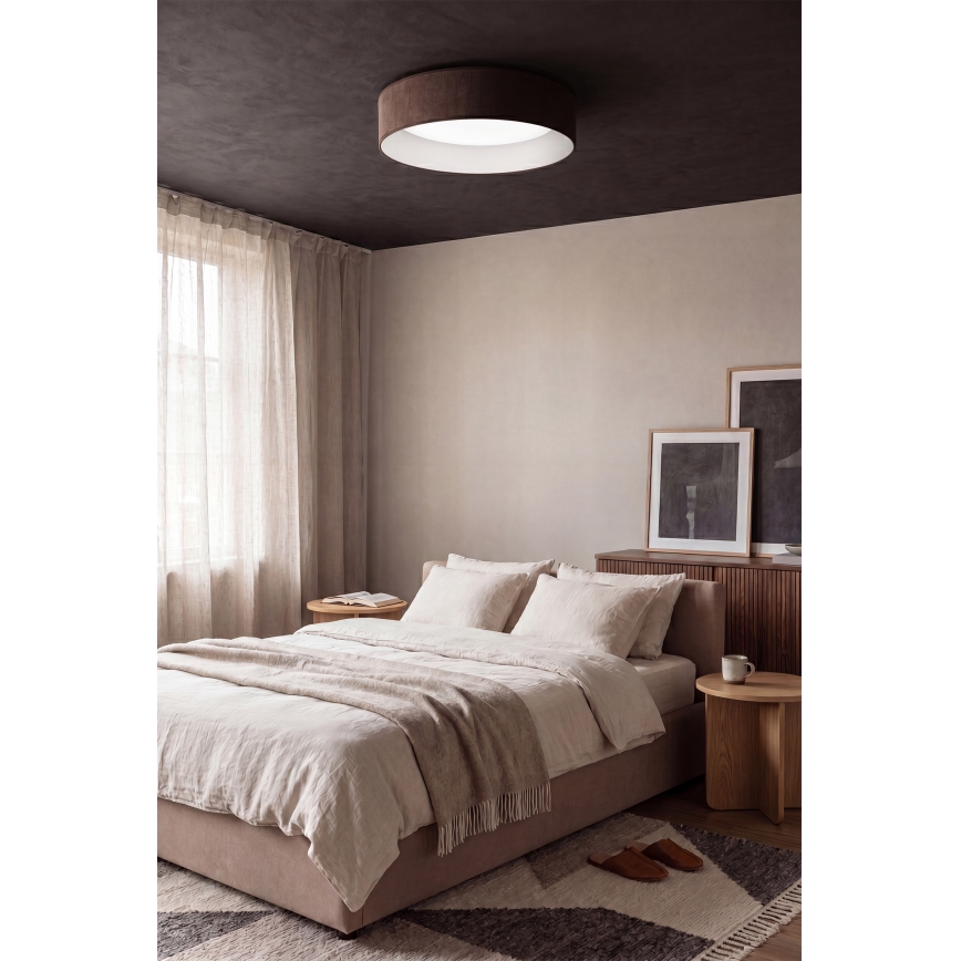 BRILAGI - dimeriuojamas LED lubų šviestuvas VELVET SMARTIX LED/24W/230V 3000-6000K skersmuo 45 cm rudas Wi-Fi Tuya Beacon + nuotolinio valdymo pultas