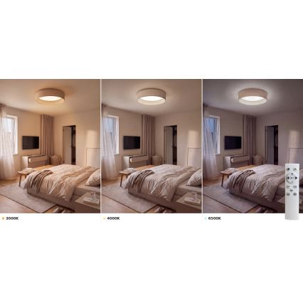 BRILAGI - dimeriuojamas LED lubinis šviestuvas VELVET SMART VARI LED/24W/230V 3000-6500K Ø 45 cm smėlio spalvos + nuotolinis valdymas