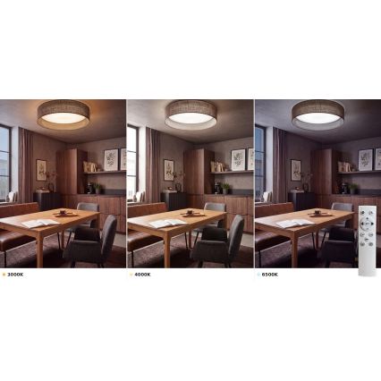 BRILAGI - Dimeriuojamas LED lubinis šviestuvas VELVET SMART VARI LED/24W/230V 3000-6500K skersmuo 45 cm rudos spalvos + nuotolinis valdymas