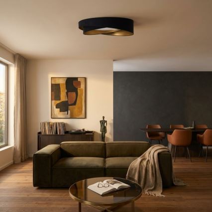 BRILAGI - LED dimeriuojamas lubinis šviestuvas VELVET TWIST LED/36W/230V 3000-6000K skersmuo 65 cm Wi-Fi Tuya Beacon juodas/auksinis + nuotolinio valdymo pultas