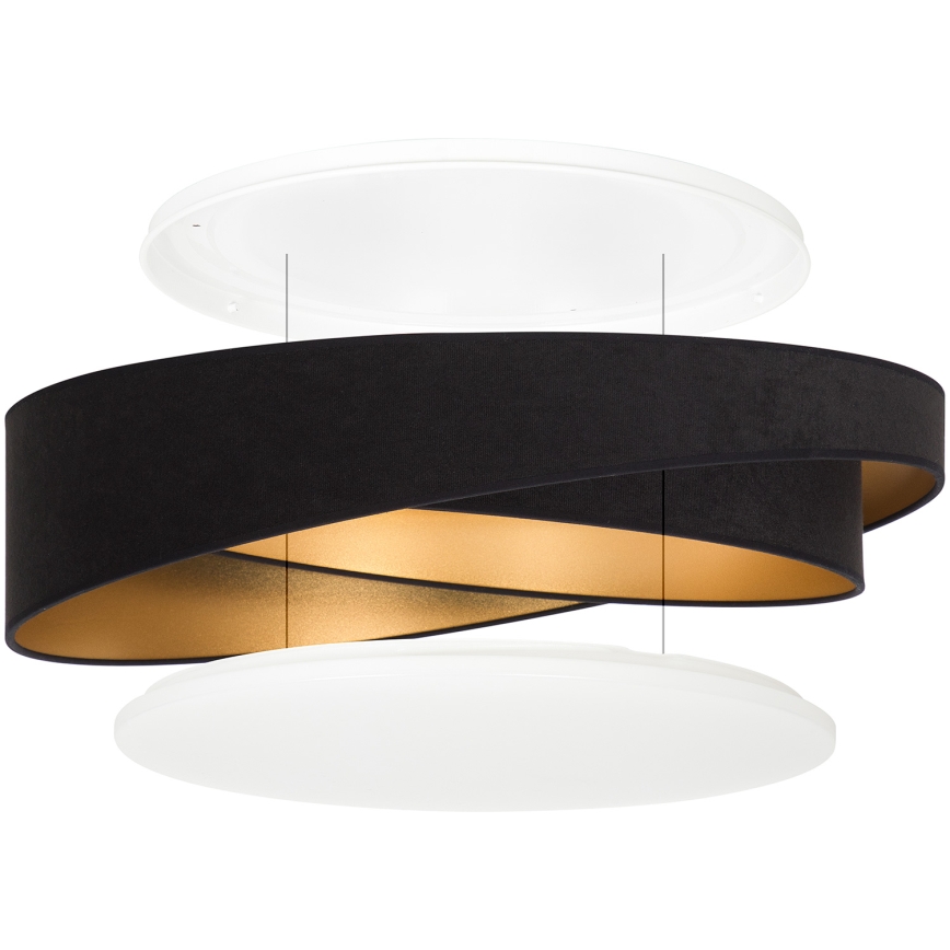 BRILAGI - LED dimeriuojamas lubinis šviestuvas VELVET TWIST LED/36W/230V 3000-6000K skersmuo 65 cm Wi-Fi Tuya Beacon juodas/auksinis + nuotolinio valdymo pultas