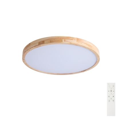 BRILAGI - Dimeriuojamas LED lubinis šviestuvas WOODLINE LED/72W/230V 3000-6000K ąžuolas skersmuo 60 cm + nuotolinis valdymas